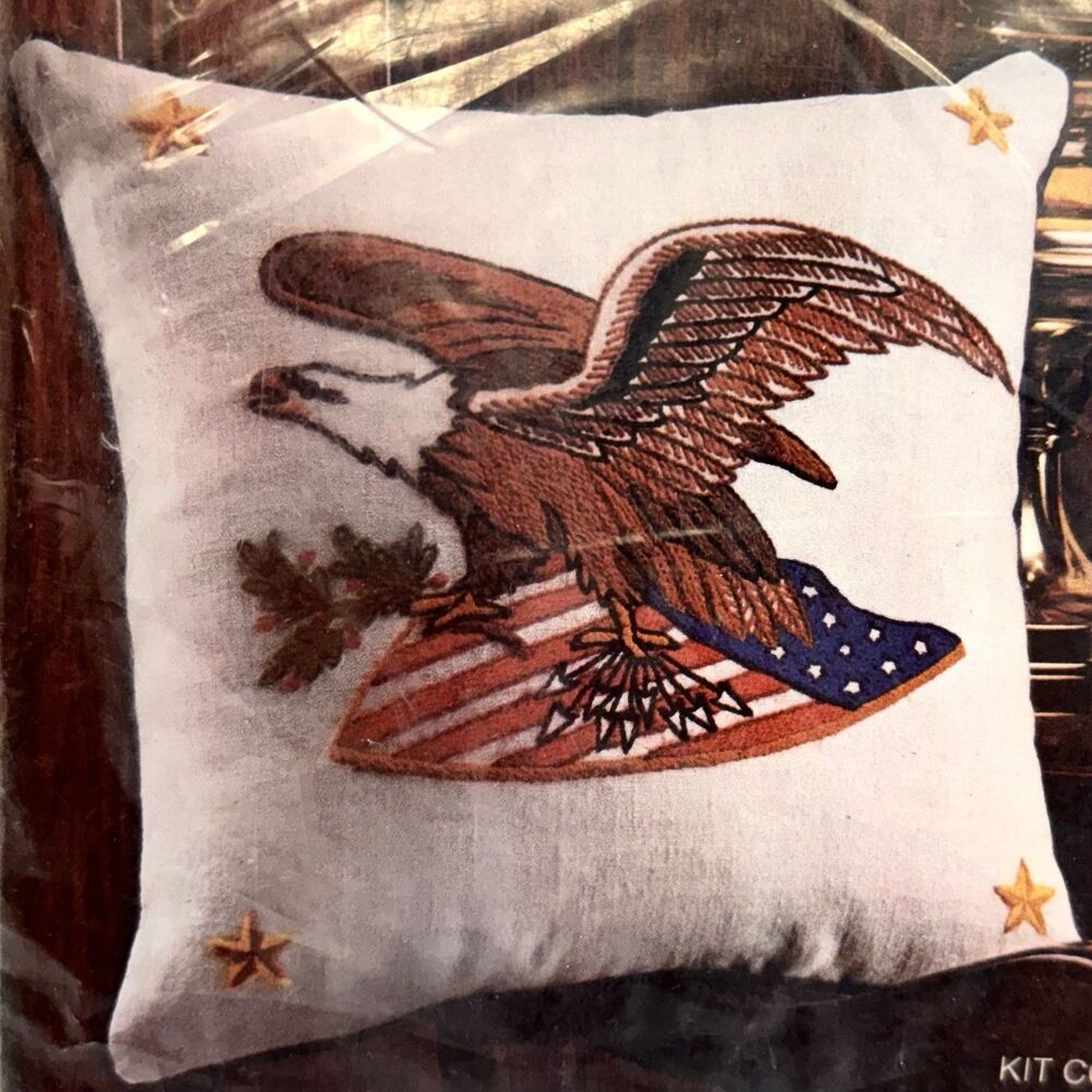 Vintage Avon Crewel Embroidery Kit American Eagle 14 x 14 Needlecraft  NOS